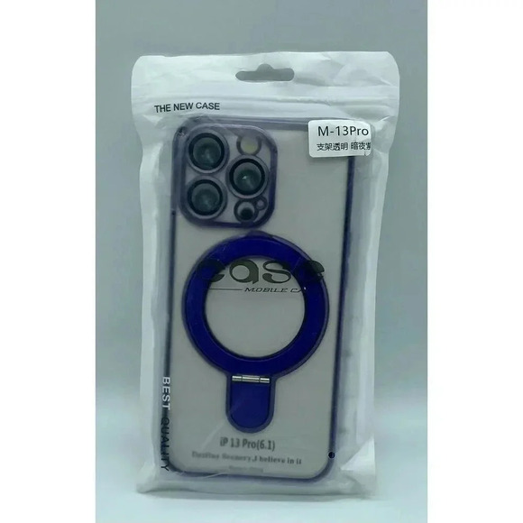 Magnetic for Case with Invisible Stand Compatible with iPhone 13 Pro Purple - Picture 4 of 12